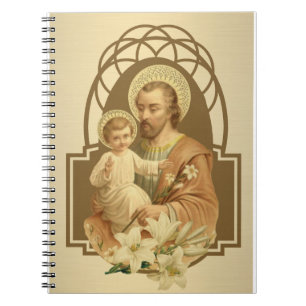 St. Joseph Baby Jesus Lily Notebook