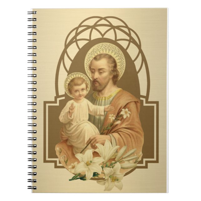 St. Joseph Baby Jesus  Lily Notebook (Front)