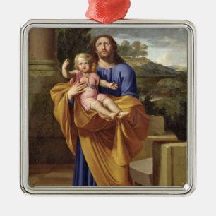 St. Joseph Carrying the Infant Jesus, 1665 Metal Ornament
