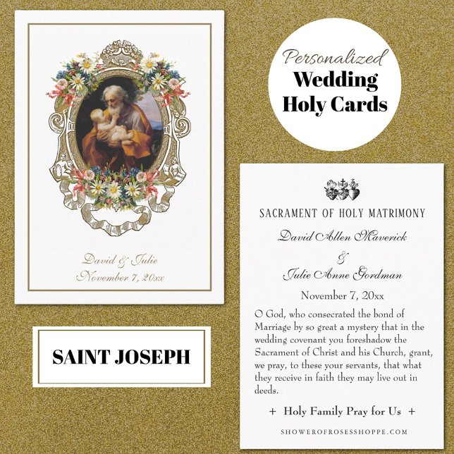 St. Joseph Catholic Wedding Favour Holy Card (Creator Uploaded)
