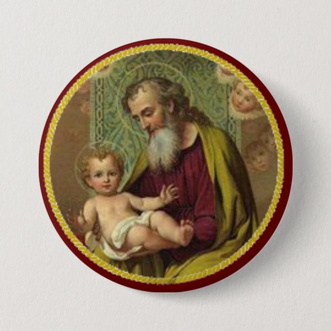 St. Joseph & Child Jesus 3 Inch Round Button (Front)
