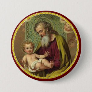 St. Joseph & Child Jesus 3 Inch Round Button