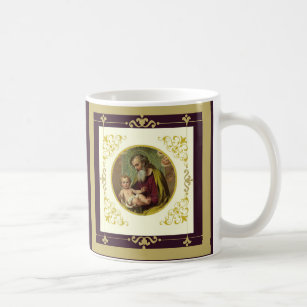 St. Joseph & Child Jesus Decorative Gold Coffee Mug