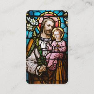 St. Joseph Child Jesus Stained Glass Prayer  Place Card