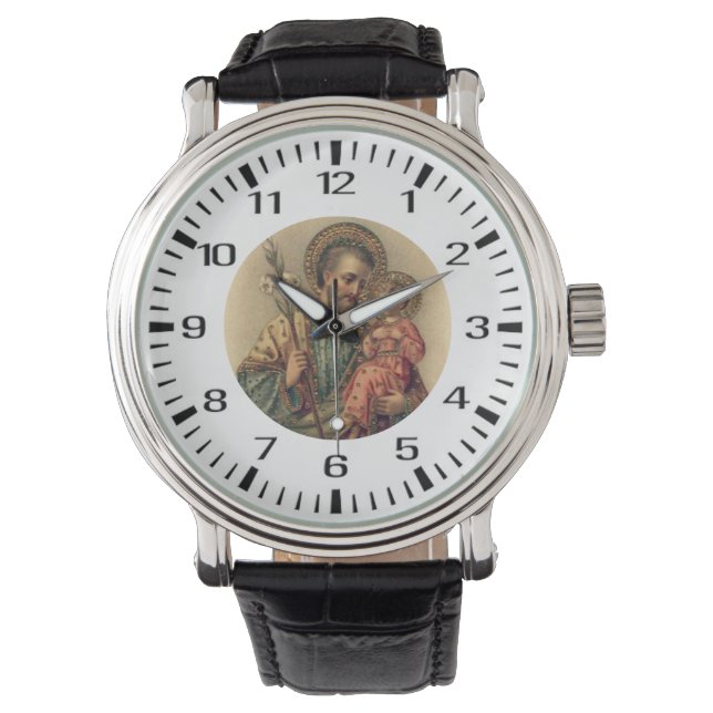 St. Joseph Child Jesus Traditional Lilies Watch (Front)