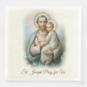 St. Joseph Day Child Jesus Cross Feast Day Napkin