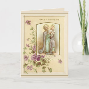 St. Joseph Day Child Jesus  Religious Vintage Card