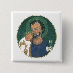 St. JOSEPH FOR THESE TIMES 2 Inch Square Button