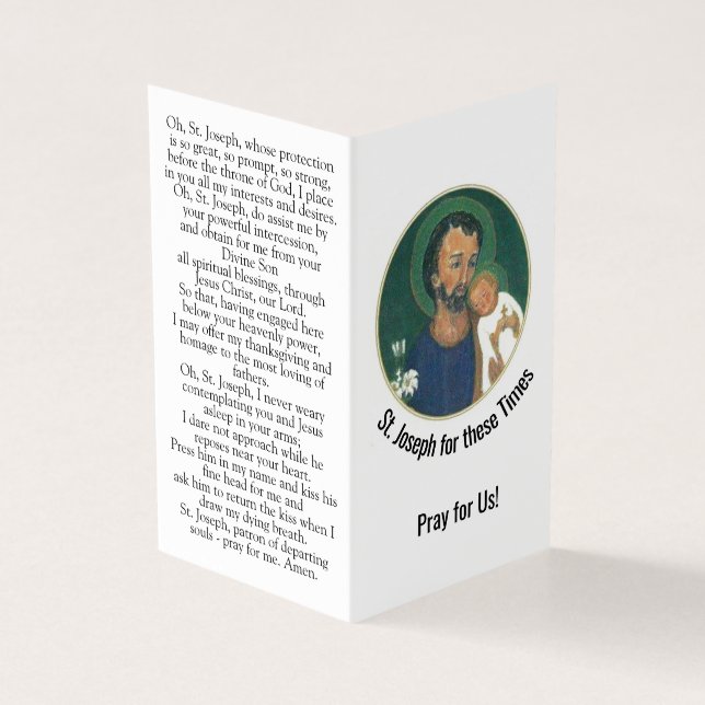 St. Joseph for these Times Prayer Card (Outside)