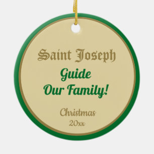 St. Joseph from a ‘Pilgrimage Card’ (Detail; B 01) Ceramic Ornament