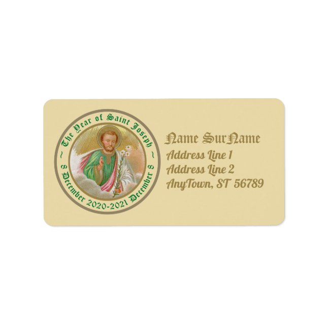 St. Joseph from a ‘Pilgrimage Card’ (Detail; B 01) Label (Front)