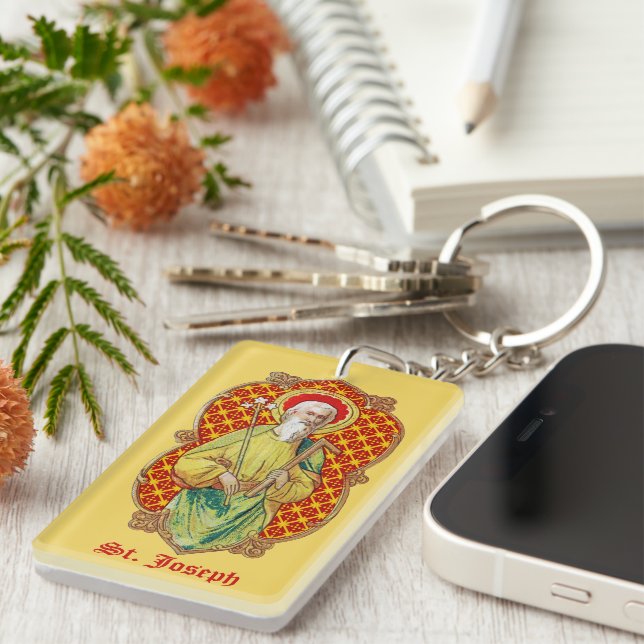 St. Joseph from a Trade Card (TC 01) Keychain (Front Right)