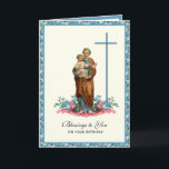 St. Joseph Jesus Birthday  Catholic Religious  Card<br><div class="desc">This lovely religious St. Joseph Father's Day card has a beautiful custom designed traditional image of St. Joseph and the Baby Jesus. 
  Inside is a prayer to St. Joseph with a black and white image. 
All text and fonts may be customized.</div>