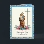 St. Joseph Jesus Birthday  Catholic Religious  Card<br><div class="desc">This lovely religious St. Joseph Father's Day card has a beautiful custom designed traditional image of St. Joseph and the Baby Jesus. 
  Inside is a prayer to St. Joseph with a black and white image. 
All text and fonts may be customized.</div>