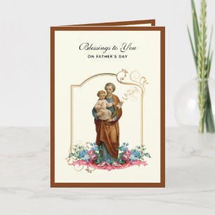 St. Joseph Jesus Fathers Day Catholic Religious  Card