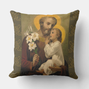 St. Joseph Jesus Religious Pope Signature Throw Pillow