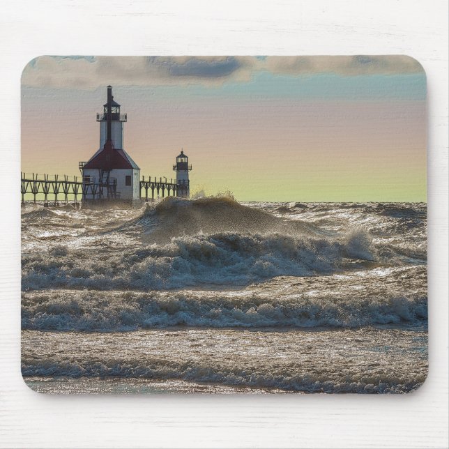 St Joseph Lighthouse Painterly Mouse Pad (Front)