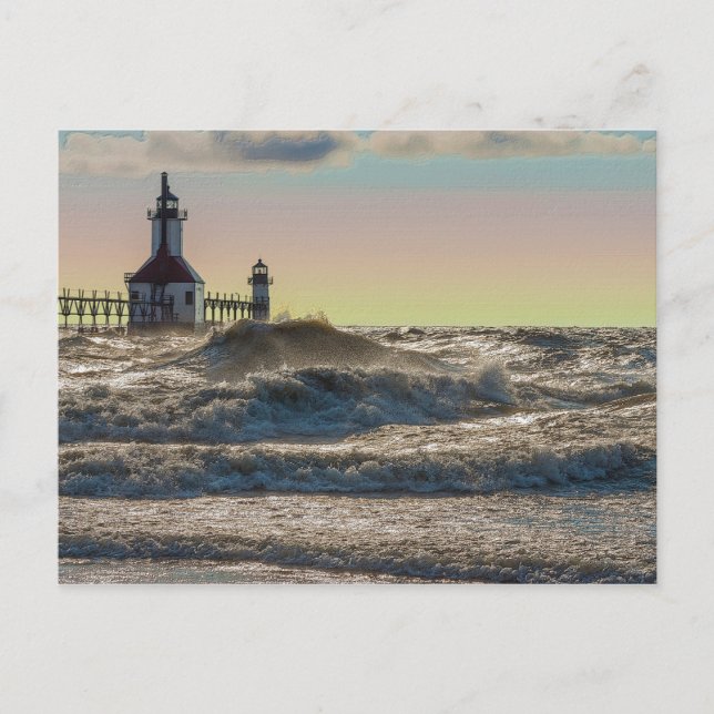 St Joseph Lighthouse Painterly Postcard (Front)