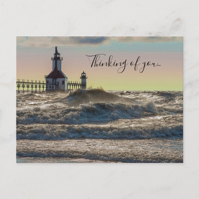 St Joseph Lighthouse Painterly Thinking Of You Postcard (Front)