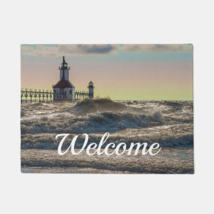 St Joseph Lighthouse Painterly Welcome Doormat