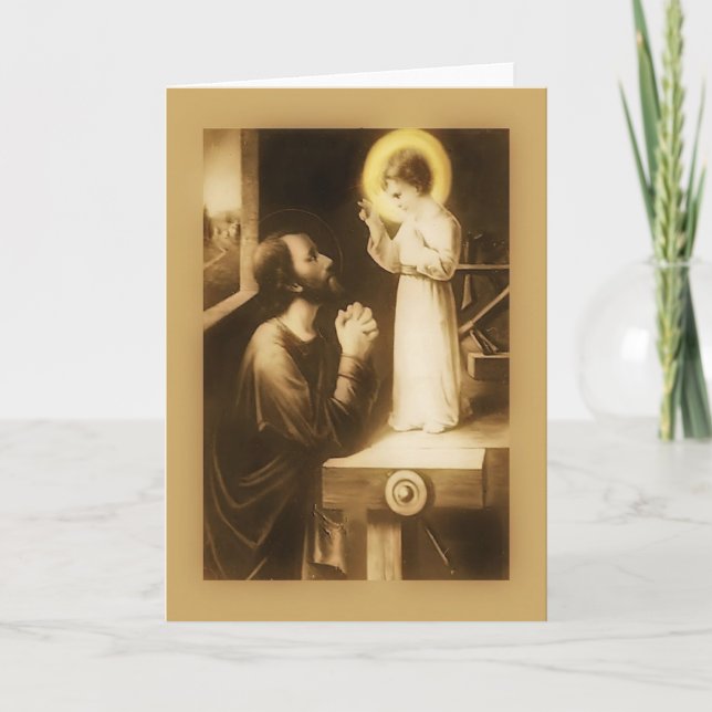 St. Joseph March 19 Feast Day Greeting Card (Front)