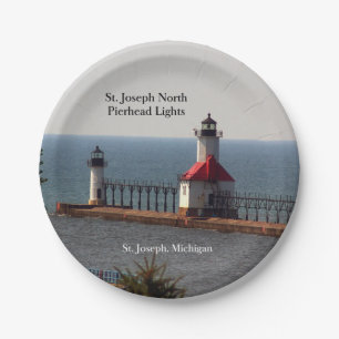 St. Joseph North Pierhead Lights paper plate