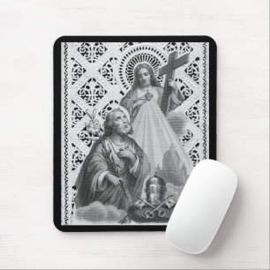 St. Joseph, Papal Symbols, and SHJ (Detail; LT 02) Mouse Pad