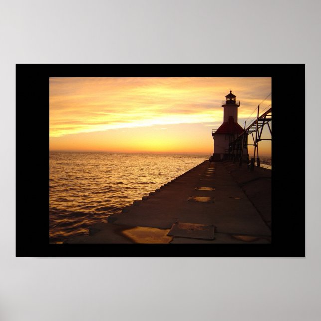 St. Joseph Pier Light, MI Poster (Front)
