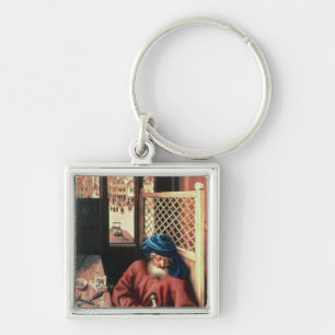 St. Joseph Portrayed as a Medieval Carpenter Keychain