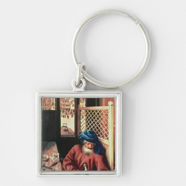St. Joseph Portrayed as a Medieval Carpenter Keychain (Front)