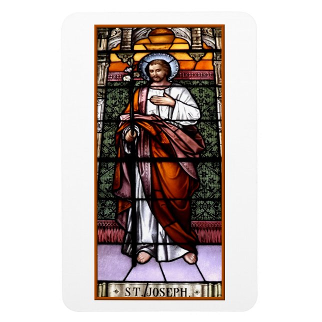 St. Joseph pray for us - stained glass window Magnet (Vertical)