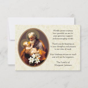St. Joseph Religious Thank You Condolence Card
