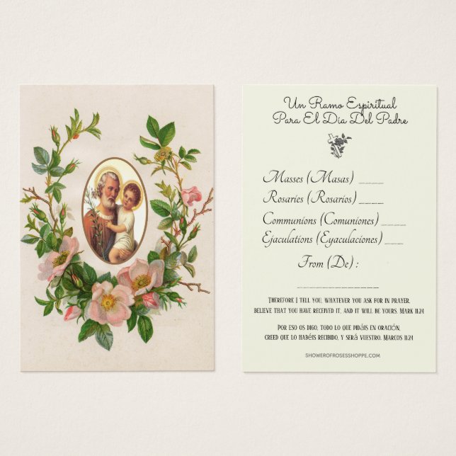 St. Joseph Spiritual Bouquet Spanish English (Front & Back)