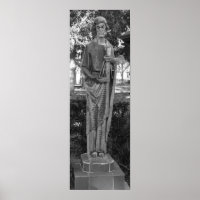 St. Joseph Statue Black And White Photograph