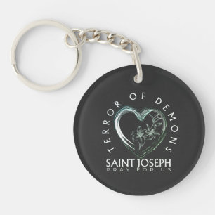 St Joseph Terror of Demons Keychain