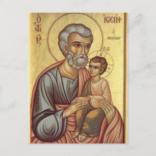 St. Joseph the Betrothed and Infant Christ Icon Postcard