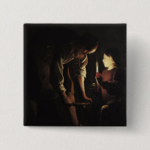 St. Joseph, the Carpenter, c.1640 2 Inch Square Button