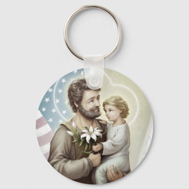 St. Joseph the Protector Keychain (Front)