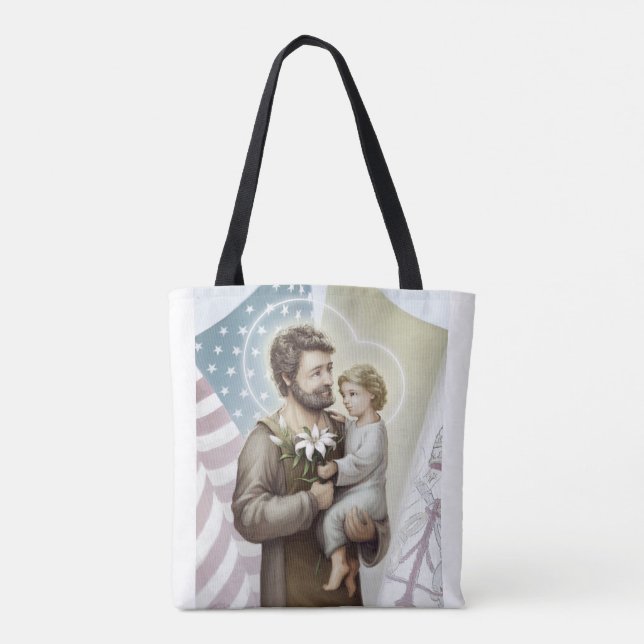 St. Joseph the Protector Tote Bag (Back)