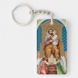 St. Joseph, Toddler CC, Angels with Vatican Model Keychain