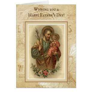 St Joseph vintage avec des pères de Jésus d'enfant