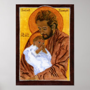 St. Joseph with Border Poster