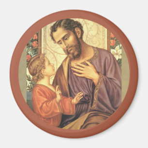 St. Joseph with Child Jesus Lily Magnet