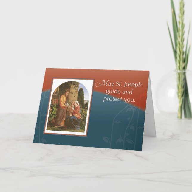 St. Joseph with Mary and Jesus and Spirit Card (Front)