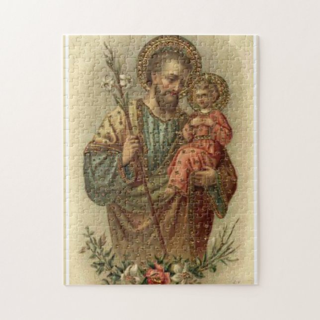 St.Joseph with the Baby Jesus Lilies Jigsaw Puzzle (Vertical)