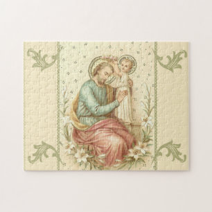 St.Joseph with the Baby Jesus Lilies Jigsaw Puzzle