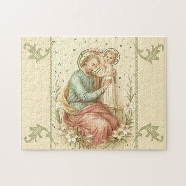 St.Joseph with the Baby Jesus Lilies Jigsaw Puzzle (Horizontal)