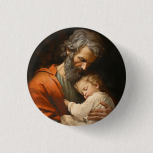 St. Joseph with the Child Jesus 1 Inch Round Button