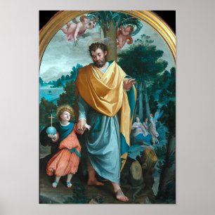 St Joseph with the Christ Child Poster