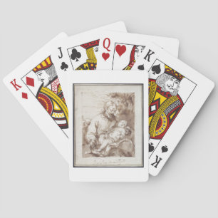 St. Joseph with the Sleeping Christ Child (pen & b Playing Cards